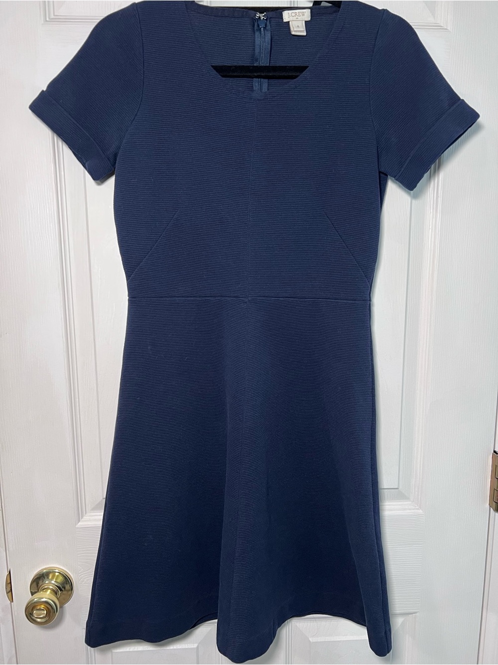 J. Crew Navy Short Sleeve Fit & Flare Dress size 4